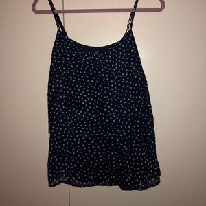 Ny&company navy blue and white polka dot tank top